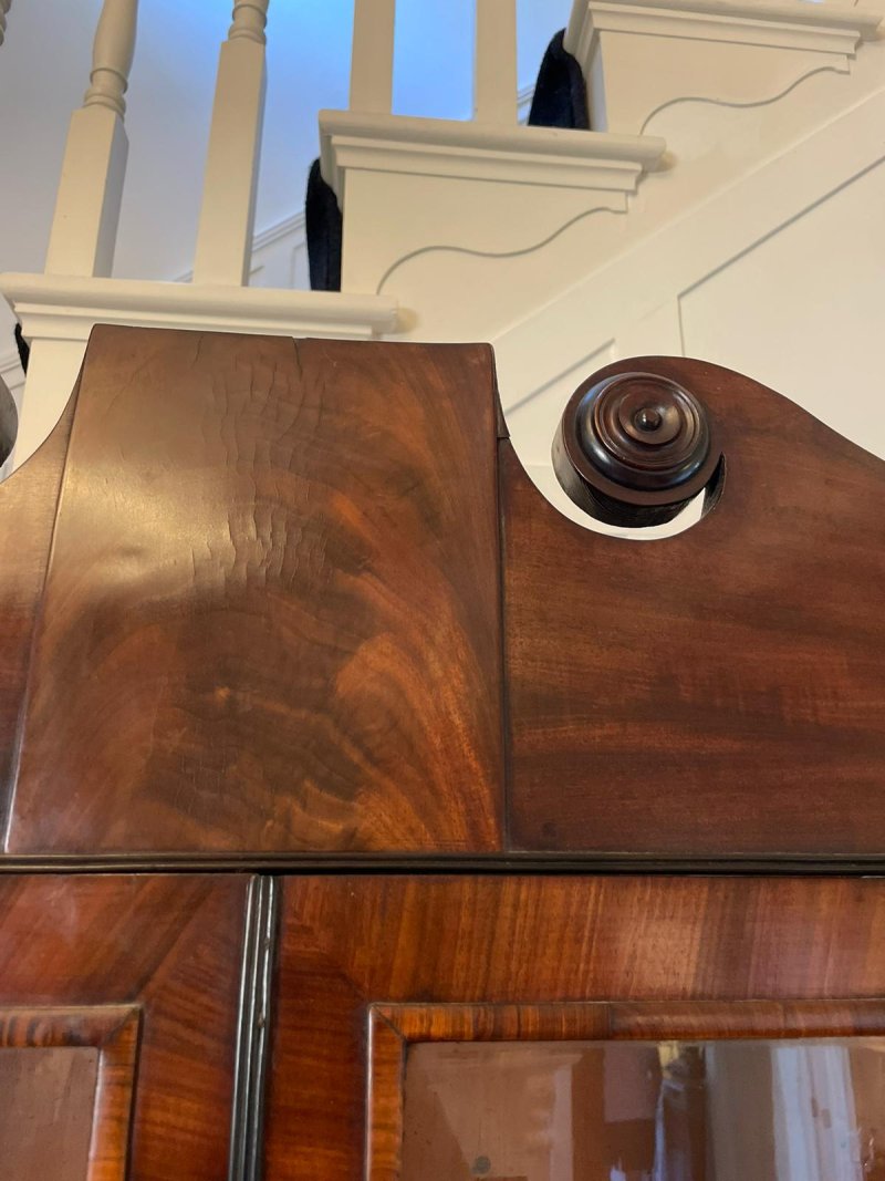 Outstanding Quality Antique Regency Mahogany Secretaire Bookcase - Image 5